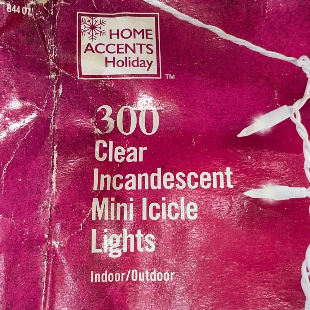NEW home accents holiday 300 clear incandescent mini iWhite Icicle String Lights
